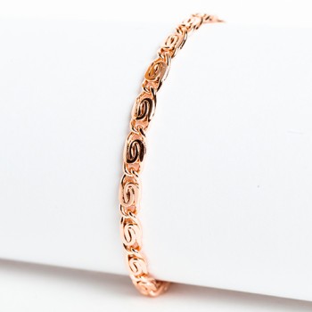 Apzeltīta rokassprādze Klasiskā noapaļotu sānu gliemežu posmu virkne