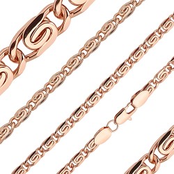 Apzeltīta rokassprādze Klasiskā noapaļotu sānu gliemežu posmu virkne