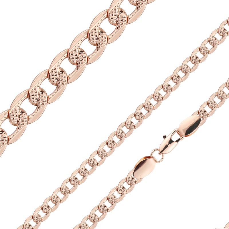 Apzeltīta ķedīte Izkaltu sānu un izkaisītu punktiņu gravējuma savītu posmu virkne