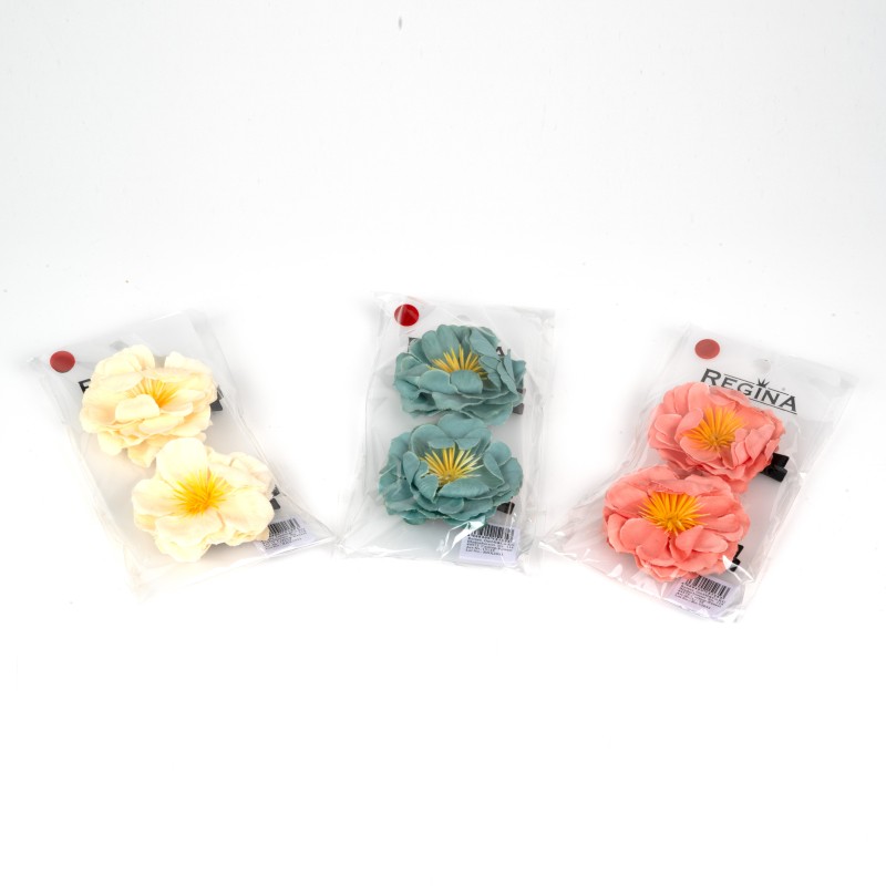 Matu sprādze-knābis ar puķi REGINA (2 gab.)