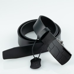 Ādas josta vīriešu BOND 3,5cm ar sprādzi "automāts"