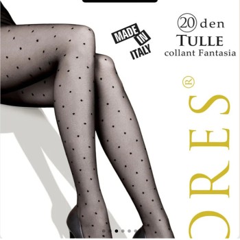 LORES TULLE zeķubikses ar melniem punktiņiem 20den