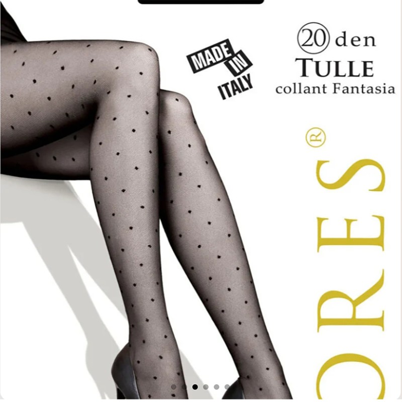 LORES TULLE zeķubikses ar melniem punktiņiem 20den