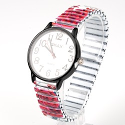 OMAX rokas pulkstenis sieviešu metāla elastīga siksna Ø3,9cm