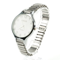 OMAX rokas pulkstenis sieviešu metāla elastīga siksna Ø3,8cm