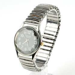 OMAX rokas pulkstenis metāla elastīga siksna Ø3,4cm