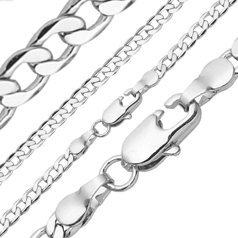 Ķēdīte ar rodija pārklājumu Klasiskās ķēdes ar apmales posmu virkne