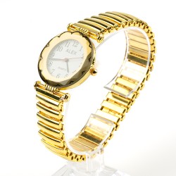 ALEX rokas pulkstenis sieviešu metāla elastīga siksna Ø3cm