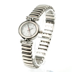 OMAX rokas pulkstenis sieviešu ovālā forma metāla elastīga siksna 2,5x2,3cm