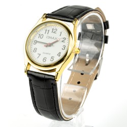 OMAX rokas pulkstenis Ø3,1cm ar ādas siksnu