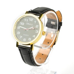 OMAX rokas pulkstenis Ø3cm ar ādas siksnu