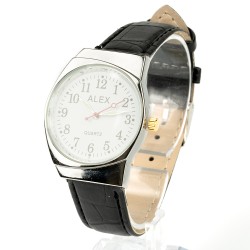 OMAX rokas pulkstenis Ø3,2cm ar ādas siksnu