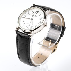 ALEX rokas pulkstenis Ø3,2cm ar ādas siksnu