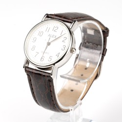 ALEX rokas pulkstenis Ø3,2cm ar ādas siksnu