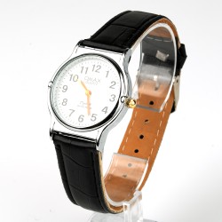 OMAX rokas pulkstenis Ø3,2cm ar ādas siksnu