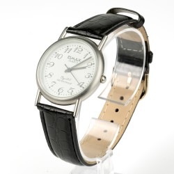 OMAX rokas pulkstenis Ø3,3cm ar ādas siksnu