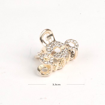 Matu sprādze-krabis ar strazām un pērlēm X-H