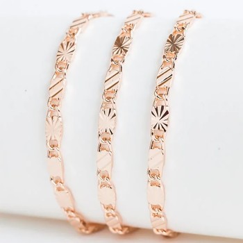 Apzeltīta rokassprādze Masīvā gliemežvāka 2 stilu ar gravējumu posmu virkne