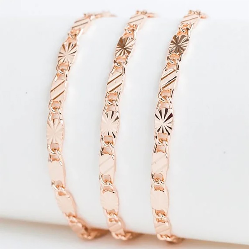 Apzeltīta rokassprādze Masīvā gliemežvāka 2 stilu ar gravējumu posmu virkne