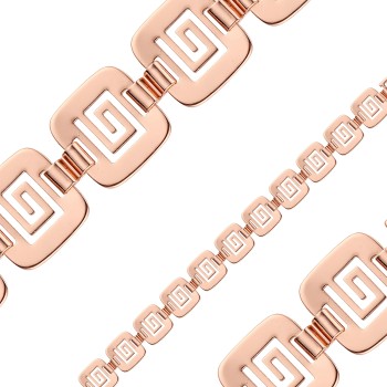 Apzeltīta rokassprādze Fancy kvadrātveida formas labirinta līkloču raksta posmu virkne