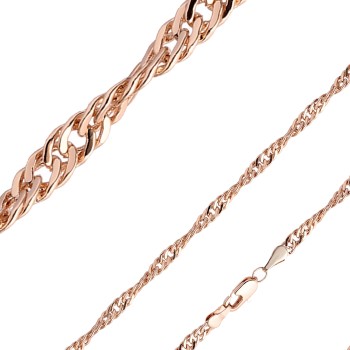 Apzeltīta rokassprādze Singapūras klasisks vienkāršo posmu pinums