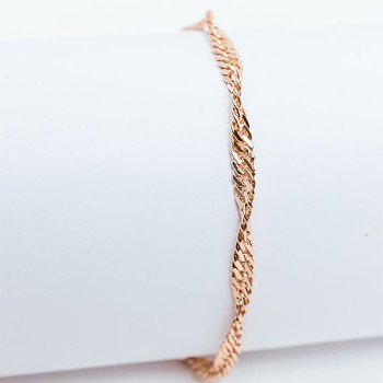 Apzeltīta rokassprādze Singapūras klasisks vienkāršo posmu pinums