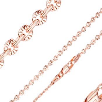 Apzeltīta rokassprādze Rolo gredzenu ar saules staru grāvējumu un noapaļotu gredzenu (Enkura) virkne