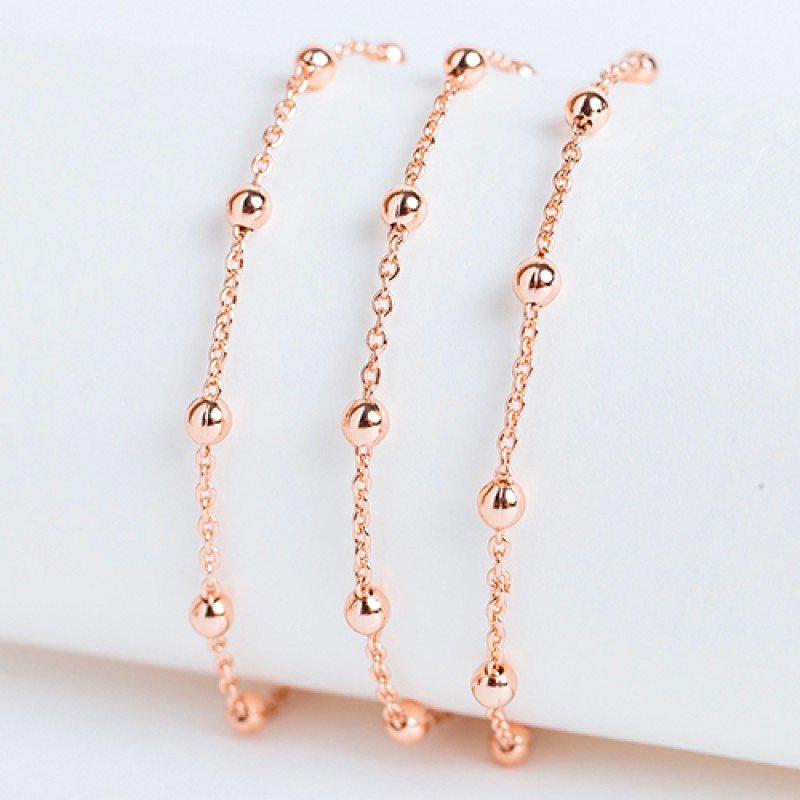 Apzeltītā rokassprādze Bumbiņu un gredzenu posmu virkne