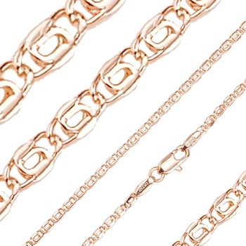 Apzeltīta rokassprādze Gliemežu atslēgas caurumiņu posmu ar noapaļotu sānu virkne