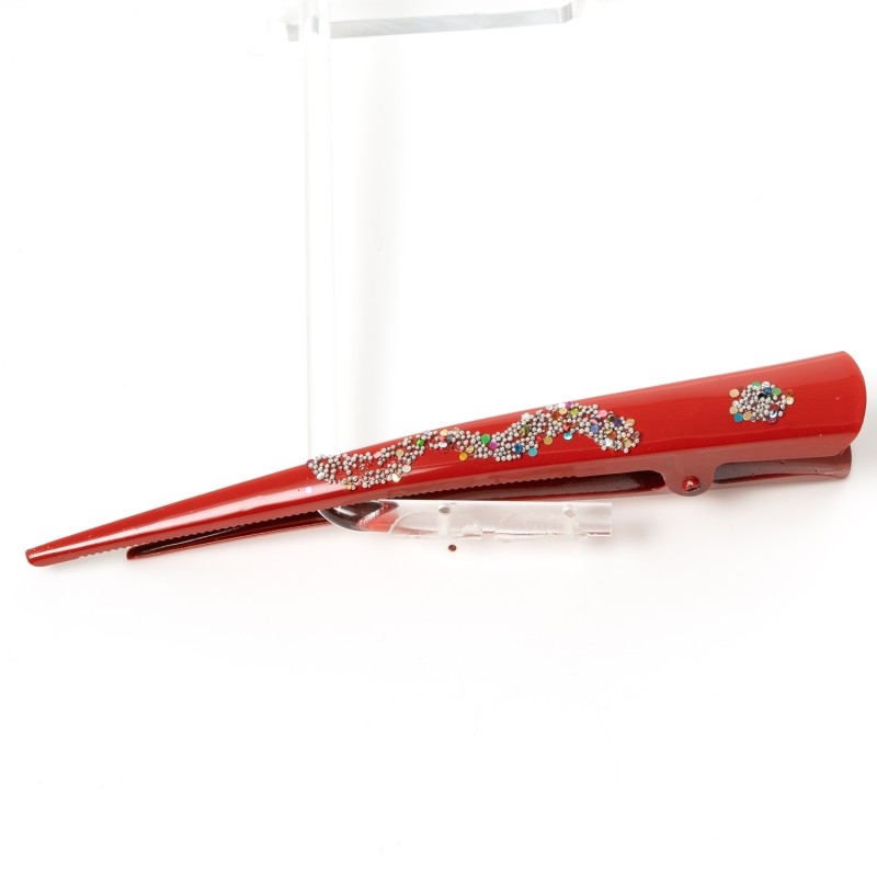 Matu sprādze-knābis ar dekoru 13cm metāla