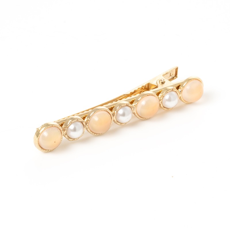 Matu sprādze-knābis ar dekoru 6cm metāla