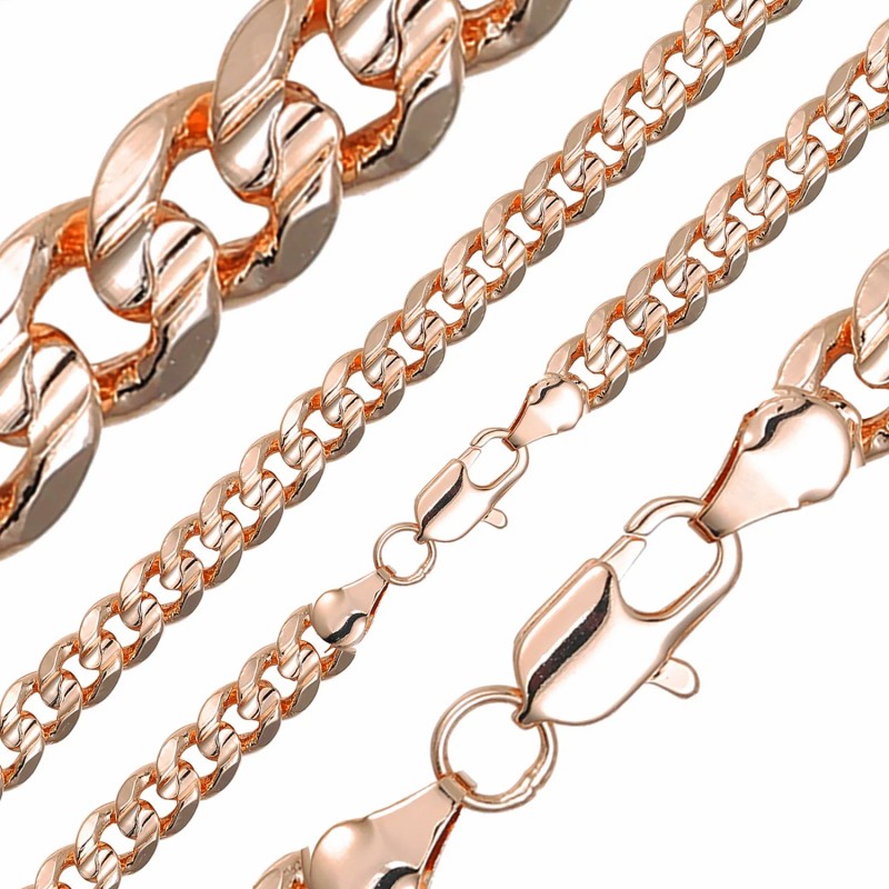 Apzeltītā ķēdīte Klasisks Maiami stila Kubas posmu ar dubultrievām vidū pinums