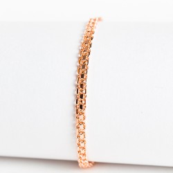 Apzeltīta rokassprādze Bismarks enkura aušanas dubulto posmu pinums