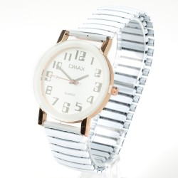 OMAX rokas pulkstenis sieviešu metāla elastīga siksna Ø3,8cm