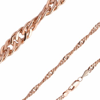 Apzeltīta rokassprādze Singapūras klasisks vienkāršo posmu pinums