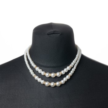 Kaklarota-krelles dubultās pērles mākslīgās