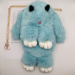 Bērnu mugursoma pūkaina ar ausīm Zaķis