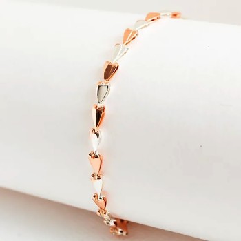 Apzeltīta rokassprādze Eleganta lapveida sirds formas virkne