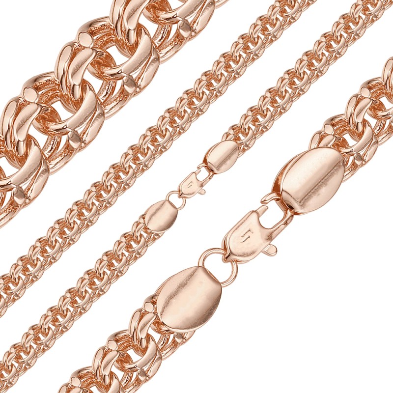 Apzeltīta rokassprādze Bismarks pinums dubultais rolo