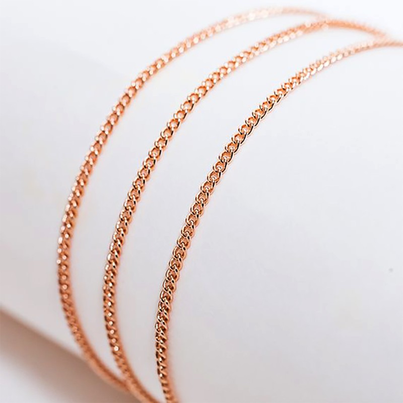 Apzeltītā ķēdīte Plānu saišu (Thin Curb) posmu virkne