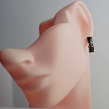 Apzeltīti auskari ar keramiku