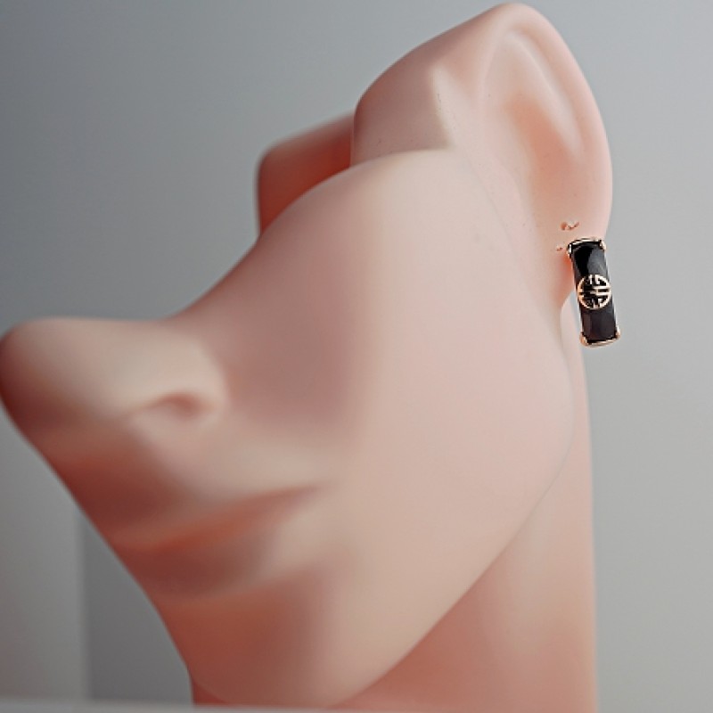 Apzeltīti auskari ar keramiku