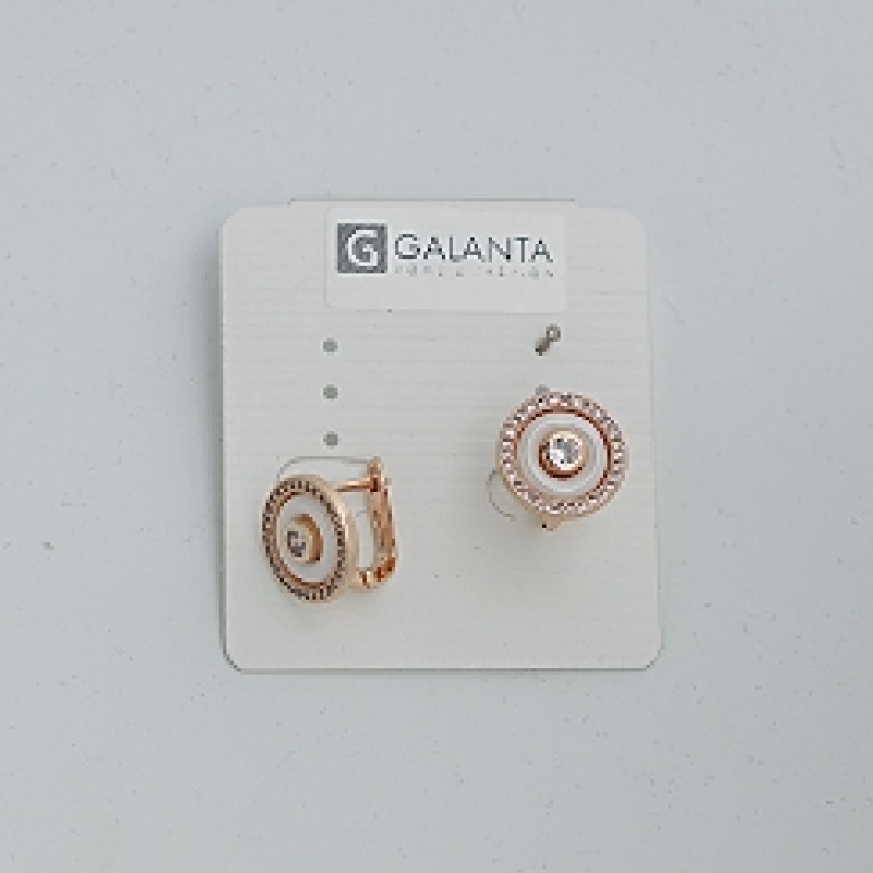 Apzeltīti auskari ar keramiku