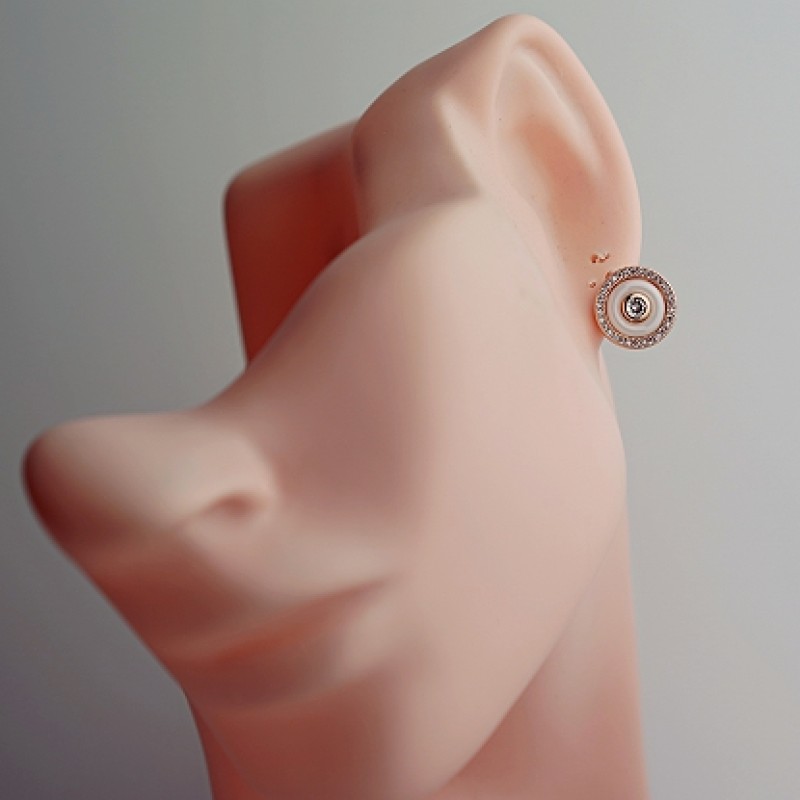 Apzeltīti auskari ar keramiku