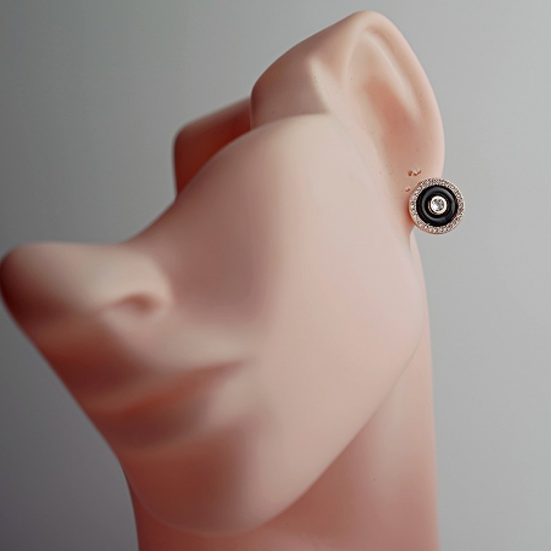 Apzeltīti auskari ar keramiku