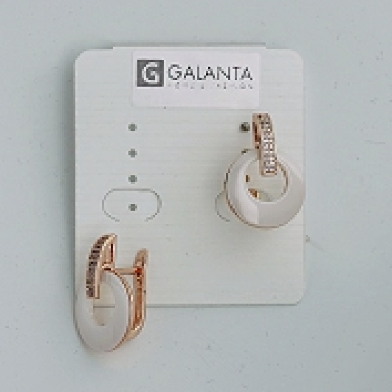 Apzeltīti auskari ar keramiku