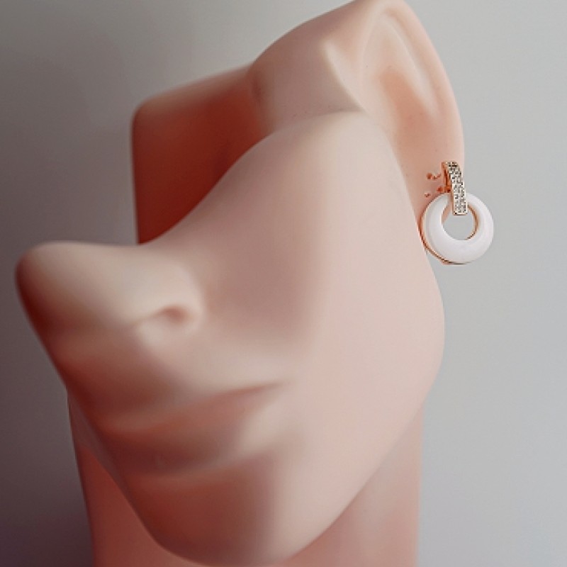 Apzeltīti auskari ar keramiku