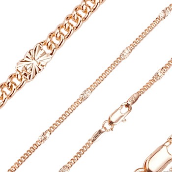 Apzeltītā ķēdīte Klasisks pinums ar saules staru Fancy posmiem