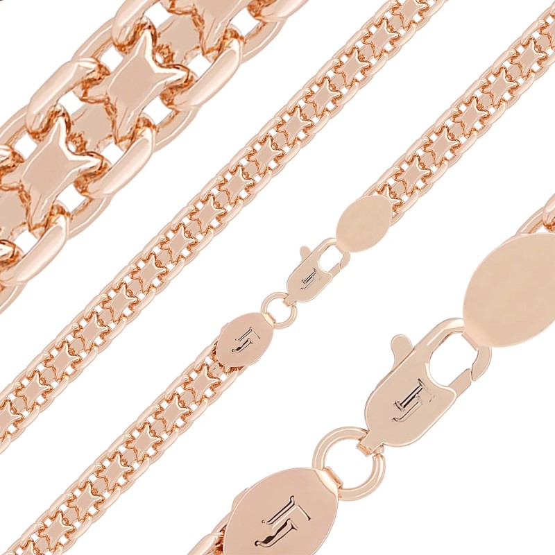 Apzeltīta rokassprādze Bismarks enkura aušanas dubulto posmu pinums