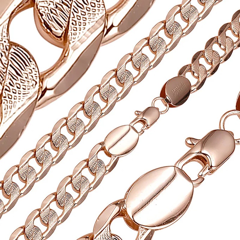 Apzeltīta rokassprādze Viļnveidīgi kaltu posmu klasiskās ķēdes virkne